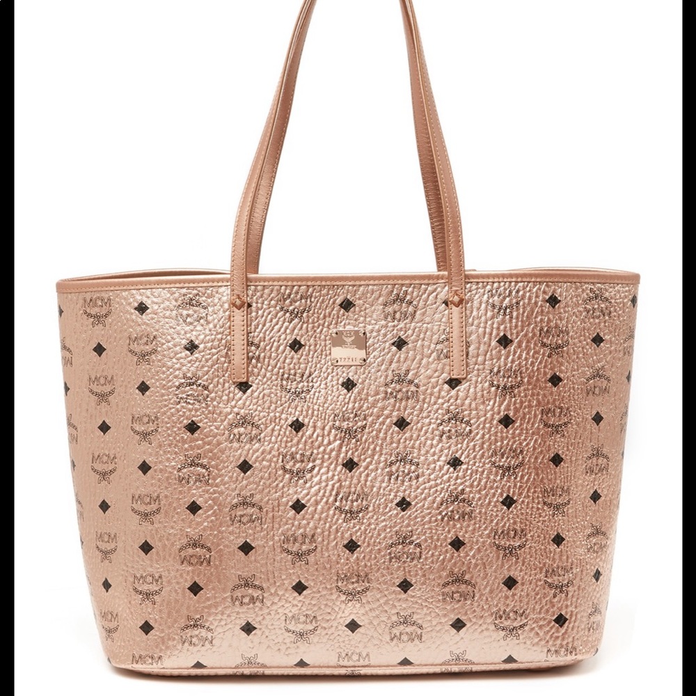 BRAND NEW MCM METALLIC LOGO PRINT BAG